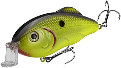 Strike King Hybrid Hunter Crankbait ribolovni mamac, 535 - Chartreuse s crnim leđima, 1 oz