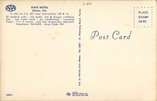 Dicksie Motel Stark, Florida, Florida originalna Vintage razglednica