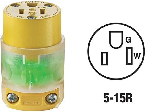 Leviton 515CV-osvijetljena tlaka osvijetljena kabelska zamjena, 1 pakiranje, zeleno