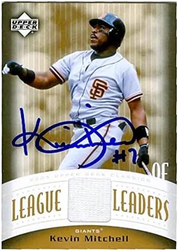 Skladište autografa 625070 Kevin Mitchell Autographed Baseball Card - Igra Korištena dres komad San Francisco Giants 2005 Klasika gornje