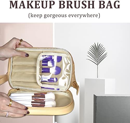 Putna kozmetička torba za žene: putna kozmetička torba velikog kapaciteta, dvoslojna kozmetička torba za šminkanje, prijenosna kozmetička