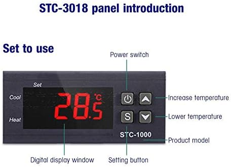 STC-1000 digitalni regulator temperature, digitalni regulator termostata prekidača s dvostrukim relejem Izlazni termostat s NTC, 1M