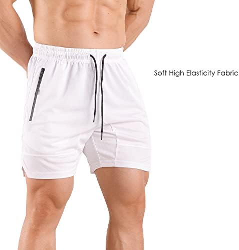 VPO -ove muške kratke hlače od 5 teretana s džepovima s patentnim zatvaračem, suho fit muške mrežice atletskih kratkih hlača za trčanje