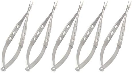Odontomed2011® 5 komada McPherson Vannas Micro Scissors 7 mm nož 4 Zakrivljeni ODM