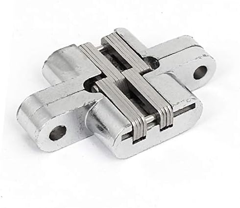 X-DREE METAL 90 stupnjeva rotacije sakrivenih zgloba poprečnih vrata srebrni ton dugačak 60 mm (metal 90 Grados de Ángulo de rotación