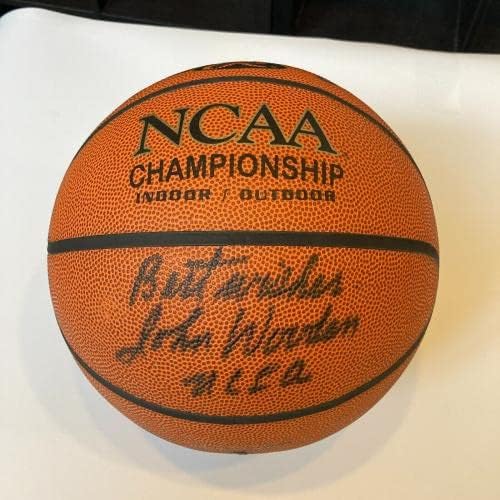 John Wooden UCLA potpisao je Rawlings NCAA košarka JSA CoA - Košarka s autogramima
