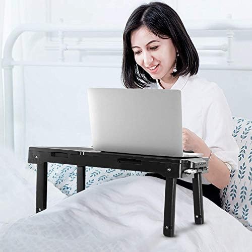 Moclever stol za prijenosno računalo za krevet-multi-funkcionalni ladica za prijenosno računalo s unutarnjim ventilatorom za hlađenje