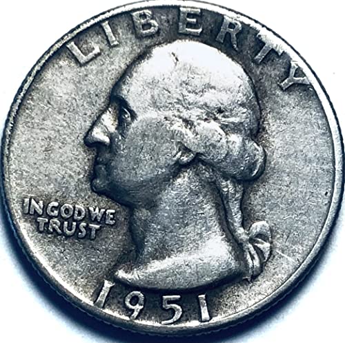 1951. D Washington Silver Quarter Prodavatelj Fine