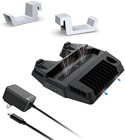Soarup igra za hlađenje konzole, hlađenje stalak ambijentalno svjetlo s metalnim ventilatorima za hlađenje za PS5 konzolu