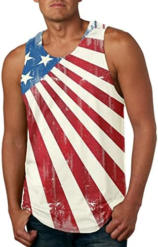Dizajnerske majice za muškarce ljetna novost Dan neovisnosti SAD-a pamučna ležerna muška majica bez rukava s printom za muškarce 3MB