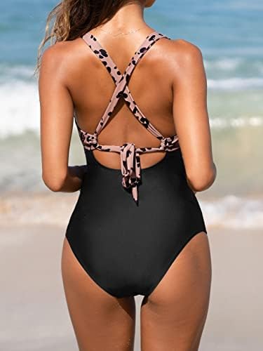 Ženski kupaći kostim, jednodijelni kupaći kostim, kontrola trbuha, izrez u obliku donjeg dijela, križne široke naramenice, samo-vezanje,