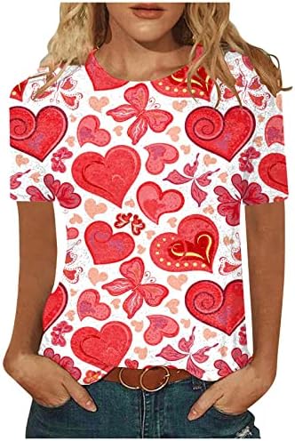 Valentinovo dukseri za žene grafički dugi rukav ljubavi srčano pismo twing twinghirt crewneck pulover vrhovi