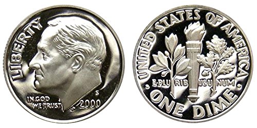 2000 S Roosevelt dokaz srebrne dime 10c DCAM US MINT