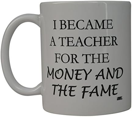 _ Smiješna šalica za kavu _ postao sam učitelj za novac i slavu šalica novosti sjajna ideja za poklon za učitelje