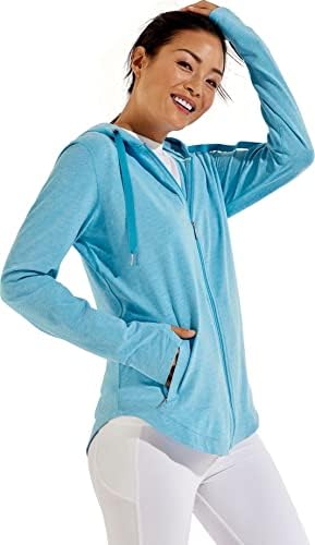 Coolibar UPF 50+ ženska lumaleo zip -up hoodie - zaštitno od sunca