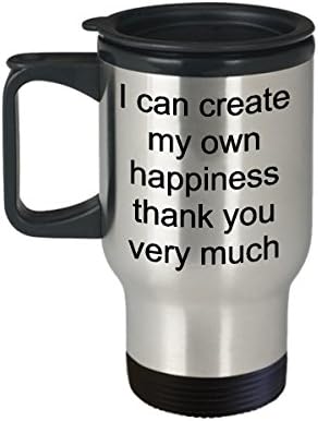 Hollywood & Twine Pozitivne misli Putnička šalica - Mogu stvoriti vlastitu sreću hvala vam puno šalice za kavu slatka keramička čaša