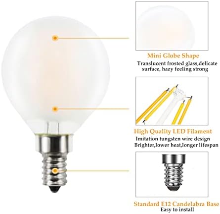 12 LED mat žarulje s podesivom svjetlinom topla bijela 2700nd, 4 vati 16. 5 / 500 Mini Globus LED žarulja sa žarnom niti za stolnu