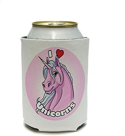 Grafika i još više volim srčane jednoroge - jednorog ružičasta može hladiti - Izolator pića - Izolirani napitak pića