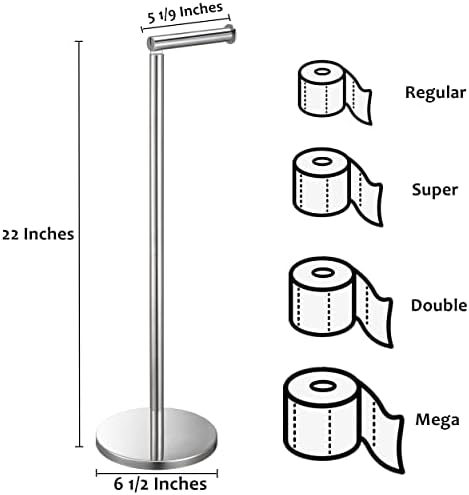 Stalak za držač toaletnog papira s 2 pakiranja, nehrđajući čelik stajaće kupaonice, držač papira za papir za jumbo mega, chrome finiš