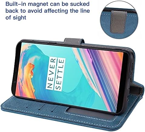 Kompatibilan s torbicom-novčanikom OnePlus 5T i zaštitna folija za zaslon od kaljenog stakla, visećim poklopcem, nositelj kreditne