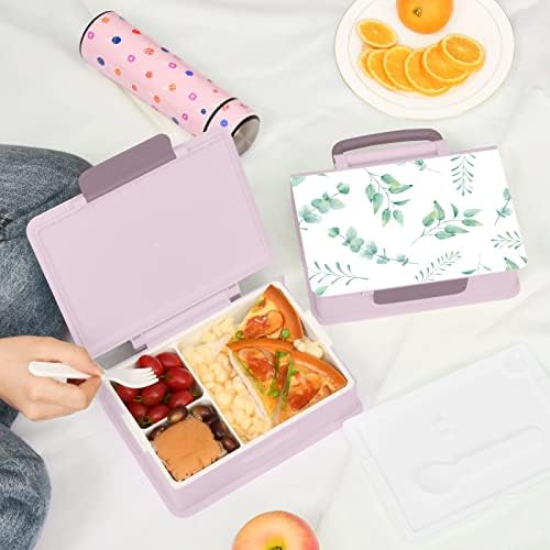 McHiver Green Liet Bento Box Box Odrasli kutija za ručak s ručicom prijenosne dječje kontejner za ručak s žlicom vilica za propuštanje
