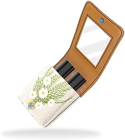 Futrola za ruž za usne u ogledalu slatka prijenosna Kozmetička torbica torbica za šminku moderna minimalistička vaza s uzorkom bijelog
