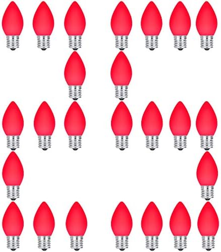 LED božićne zamjenske svjetiljke, 25 pakiranja, 99, za vanjsku i unutarnju upotrebu, Podesiva svjetlina, baza kandelabra, 917, hladno