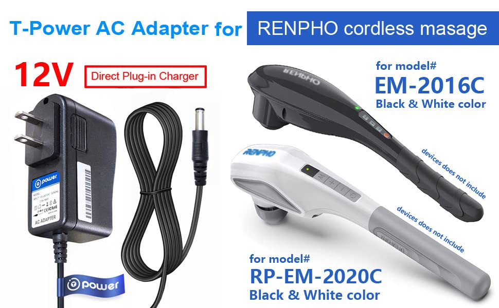 T punjač za Renpho RP-EM-2020C EM- RF-EM2018C EM-2018C Naipo bežična ručna ručna masažera dubokih tkiva AC DC adapter