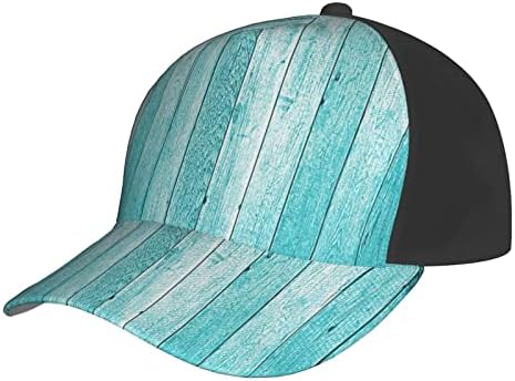 Baseball kapa s printom na tapetama s teksturom drvenih dasaka, podesiva tatina kapa, pogodna za trčanje u svim vremenskim uvjetima