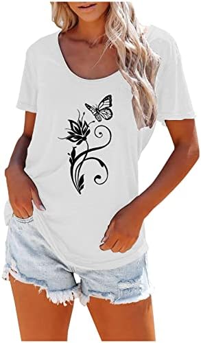 Ženske majice s kratkim rukavima Slatke grafičke majice Teen Girl Ljetni vrhovi opuštene bluze mekane ležerne trendovske majice