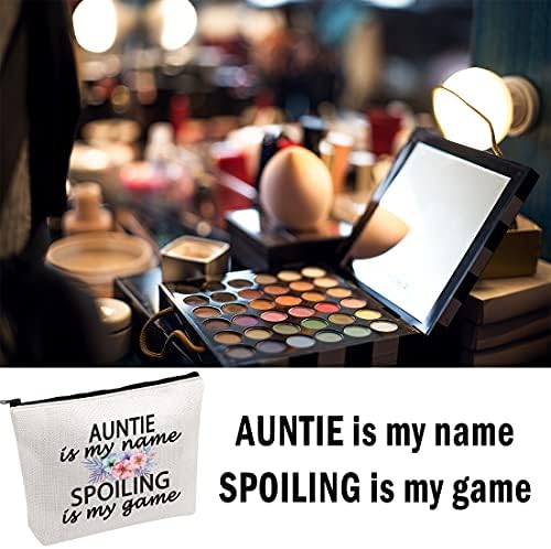 PWHAOO teta je moje ime Spolling je moja igra najbolja tetka ikad kozmetička make up torba za pohranu poklon za tetku
