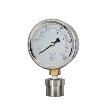 Cole-Parmer Industrijski tlak/mjerač procesa, 2,5 dia, 316ss dijafragma; 0 do 1000 psi