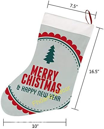 Jeleni Djed Mraz Sretan božićni čarape, Veliki Xmas kamin stablo viseće čarape čarape za božićne kuće za obiteljski odmor dekor, 10x16,5