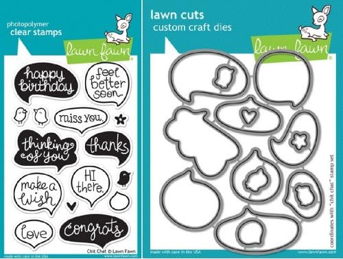 Lawn Fawn Chit Chat Clear Stamp and Die Set - Uključuje po jedan od LF669 & LF670 - Prilagođeni set
