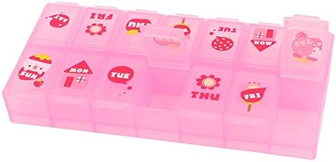 ; Ružičasta plastična kutija za pohranu nakita s 14 odvojivih pretinaca (ružičasta plastična kutija s 14 odvojivih pretinaca za pohranu