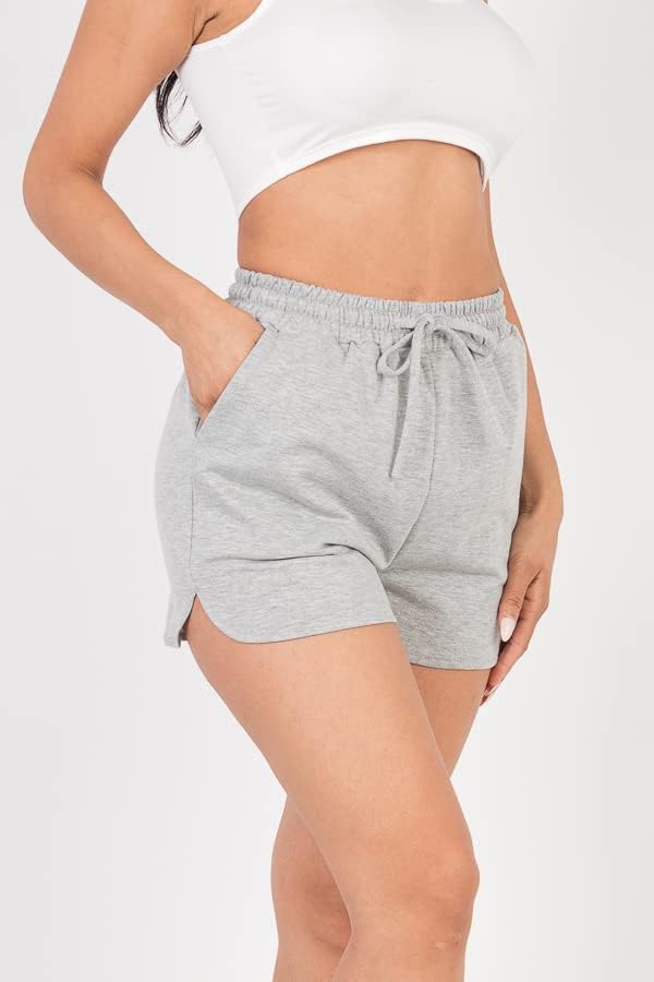 Edgelulu ženske francuske kratke kratke hlače - mekana elastična struka rastezanja ležerne aktivne hlače
