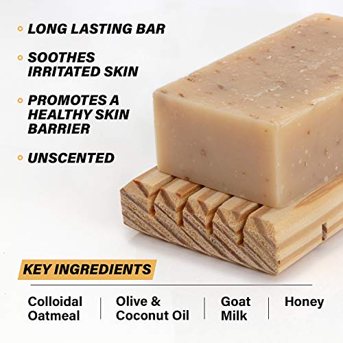 Južni prirodni sapun od zobene kaše - 3 pakiranja - sapun za kozje mlijeko za ekcem, psorijazu i suhu kožu. Bez mirisa
