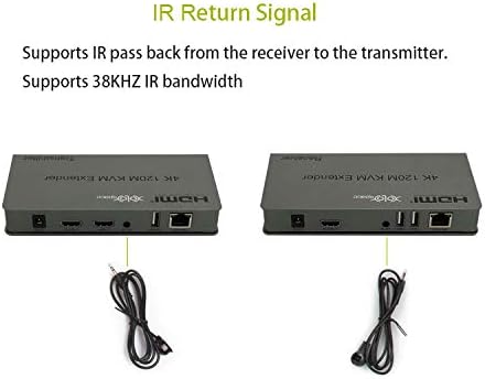 XOLORSPACE HT006 4K HDMI KVM Extender do 393ft pomoću Cat6 kabela s petljom i IR povratnim signalom