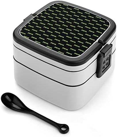 Psych Design kutija za ručak prijenosni dvoslojni bento kutija Velikog kapaciteta za ručak kontejner za hranu sa žlicom