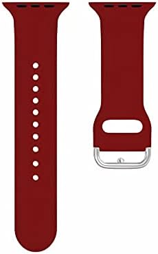 Fuju pojas kompatibilan s Apple Watch 38 40 41 42 44 45 mm, mekani silikonski zamjenski remen za stražnju pinu za seriju 7 6 5 4 3