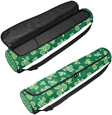 Zelena tekstura Shamrock Torbe za joga prostirke zip torba za nošenje joge za žene i muškarce, nosač joga prostirki s podesivim remenom