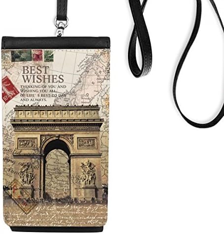 Luk trijumfalnog najboljeg pariškog telefona torbica za novčanik viseti mobilna vrećica crni džep