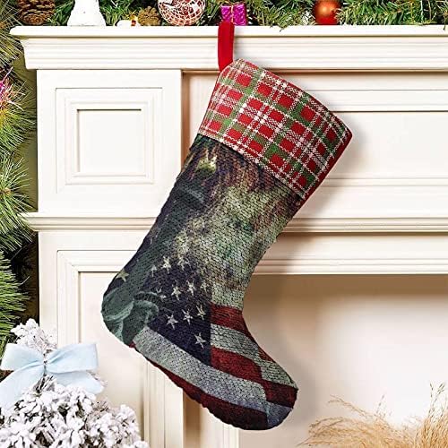 Kip Of Liberty USA Vatromet zastava Šetnja božićne praznične čarape Reverzibilna boja Promjena čarobne zalihe za Xmas Tree kamin Viseće