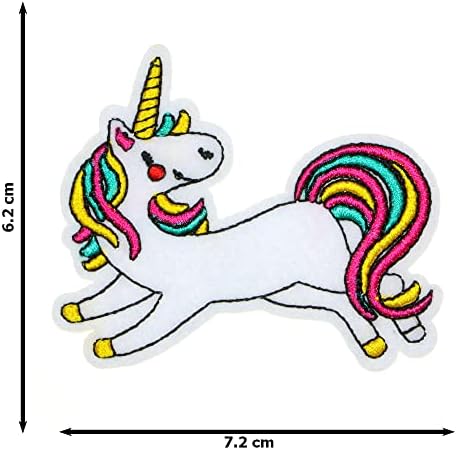 JPT - Unicorn Rainbow Little Pony Horse Animal Crathoon Emedoided Applique Iron/Swit on Flastes značka Slatka logotip flastera na prsluku