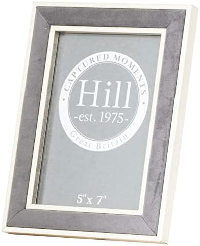 Hill Interiors srebrni rub sivi baršun 5x7 okvir za fotografije, 0 x 0 x 0,33 cm, miješano