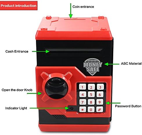 Kelibo Electronic Money Bank za djecu, Elctronic lozinka Security Piggy Bank Mini Atm Cash Coin Spasi okvir Smart glas, Pokloni za