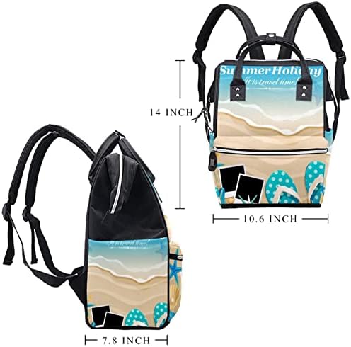 Guerotkr putuju ruksak, vreća pelena, vrećice s pelena s ruksacima, ljetne papuče na plaži plavi uzorak