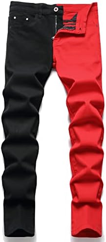 RXXKKK muški patchwork kontrastna boja redovna fit flex jean