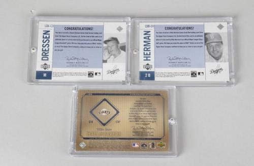 Willie Mays, Chuck Dressen, i Billy Herman, karata za bejzbol korištene karte za bejzbol koristi