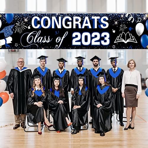 Diplomirani ukrasi Klasa 2023. diplomiranog natpisa Velika plava čestita natpis na otvorenom za diplomiranje Dvorišta za maturantsku
